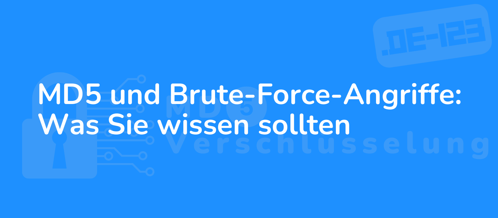 abstract representation of cybersecurity with binary code and lock symbol conveying md5 and brute force attacks awareness