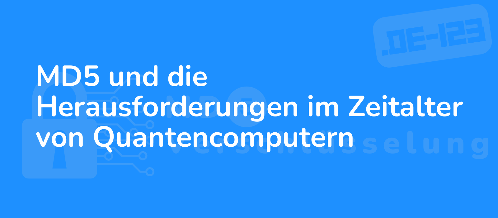 modern digital encryption symbol and quantum computer depicting the challenges of md5 in the age of quantum computing